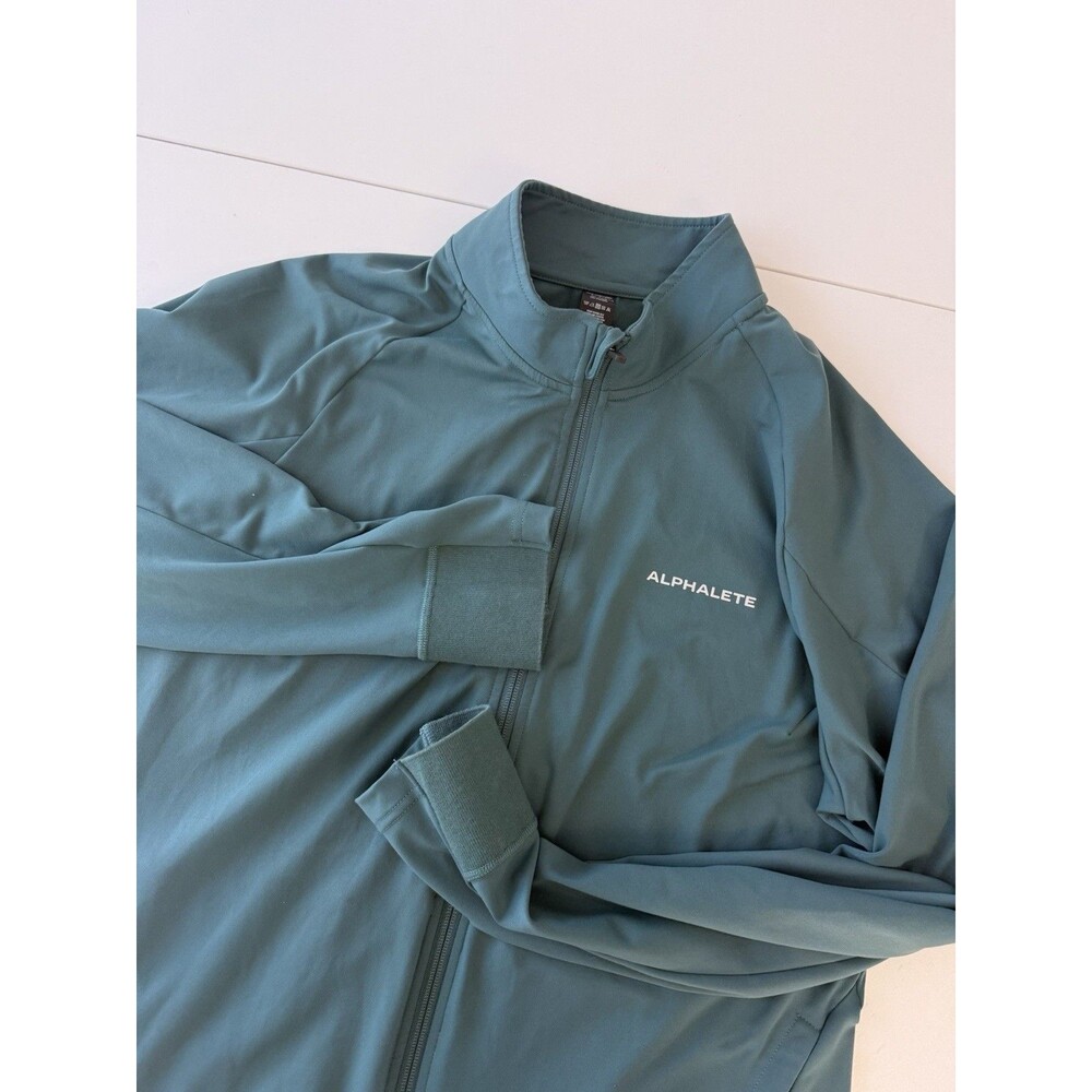 Alphalete green zip up track jacket zip up large athletic activewear sporty